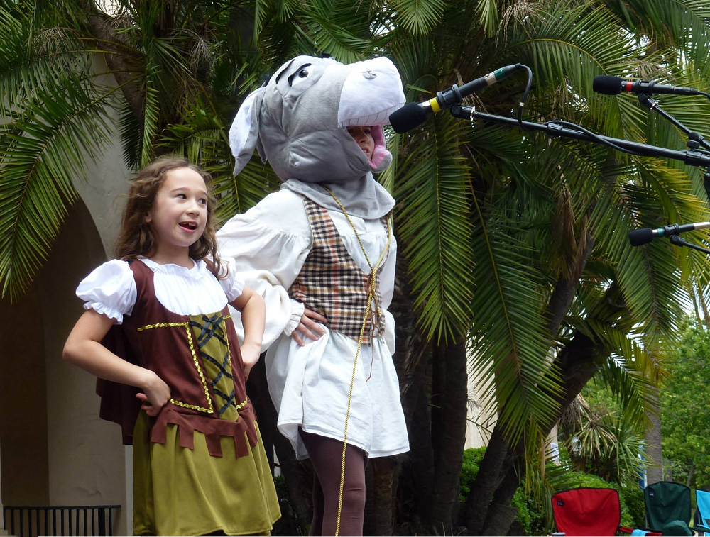 A famous scene from ‘A Midsummer Night’s Dream’ performed at the 2015 Student Shakespeare Festival. Photo courtesy of Beth Accomando.